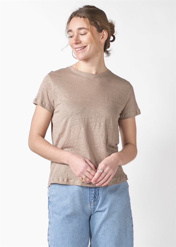 Klitmøller Collective Rikke linen tee - Cashew
